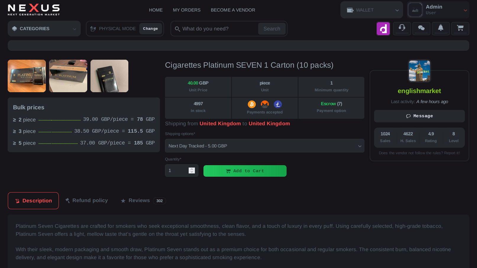Nexus Market Dashboard